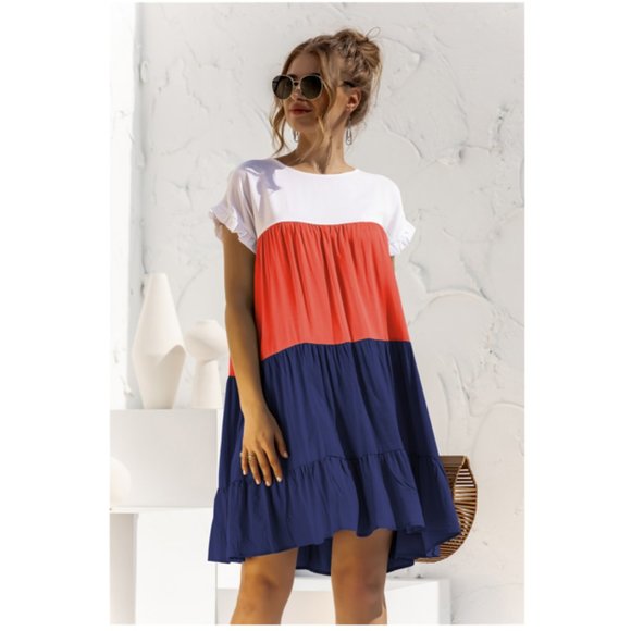 Color Block Tiered Dress - Picture 4 of 6